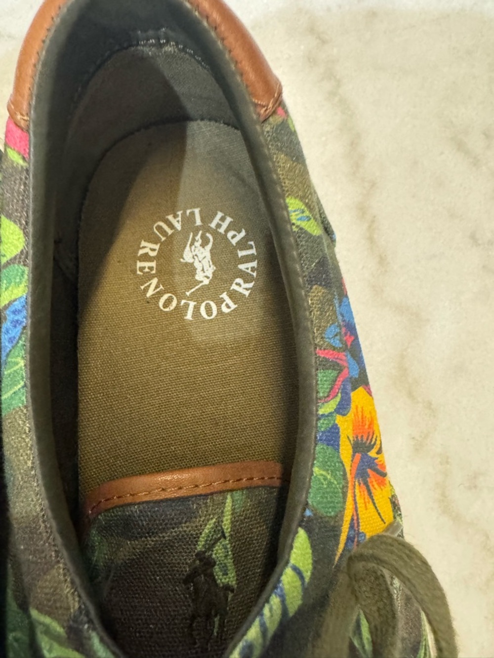 Mens Hawaiian Canvas Lace-Up Sneakers - Olive/Multicolor - Picture 2 of 6